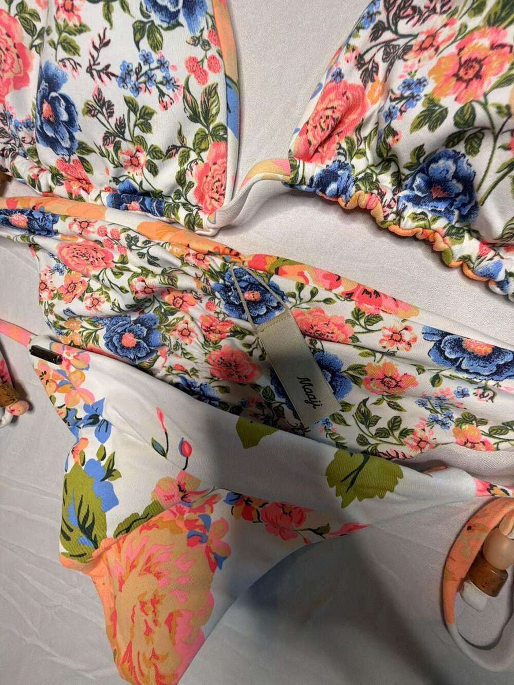 Maaji Floral Print Ruffle Triangle Bikini Set - Picture 2 of 5